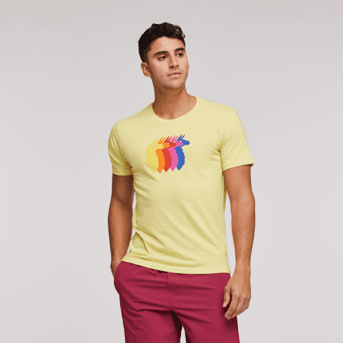 Llama Sequence Organic T-Shirt - Men's, Lemonade, Model Munther