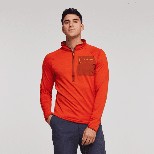 Otero Fleece Half-Zip Pullover - Men's, Canyon, Model Munther