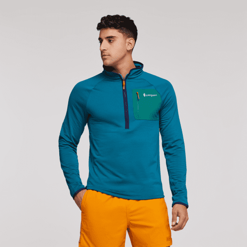 Otero Fleece Half-Zip Pullover - Men's, Gulf, Model Munther