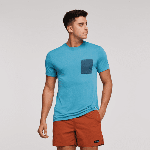 Paseo Travel Pocket T-Shirt - Men's, Poolside, Model Munther