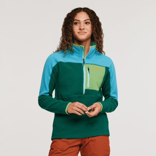 Abrazo Fleece Half-Zip Jacket - Women's, Poolside/Greenery, Model London