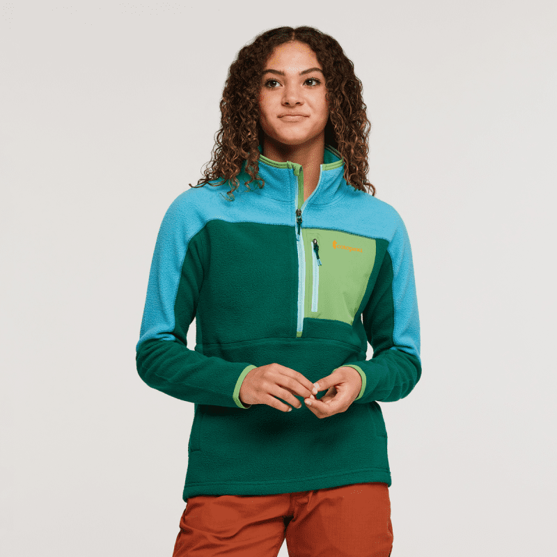 Abrazo Fleece Half-Zip Jacket - Women's, Poolside/Greenery, Model London