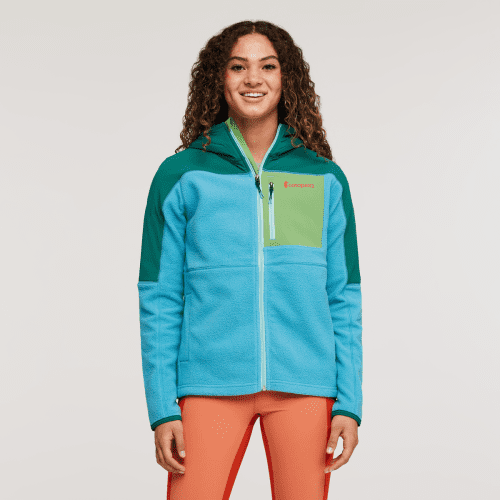 Abrazo Fleece Hooded Full-Zip Jacket - Women's, Greenery/Poolside, Model London