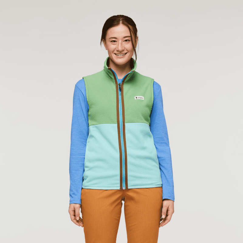 Amado Fleece Vest - Women's, Kelp/Sea Glass, Model Aya