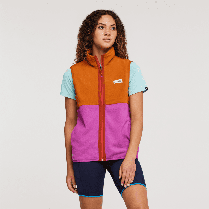 Amado Fleece Vest - Women's, Mezcal/Foxglove, Model London