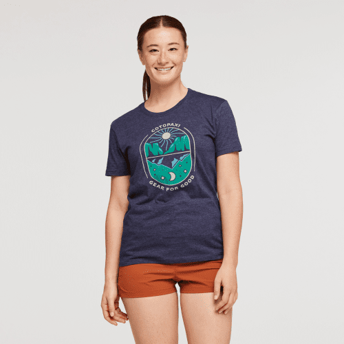 Day and Night Organic T-Shirt - Women's, Maritime, Model Aya