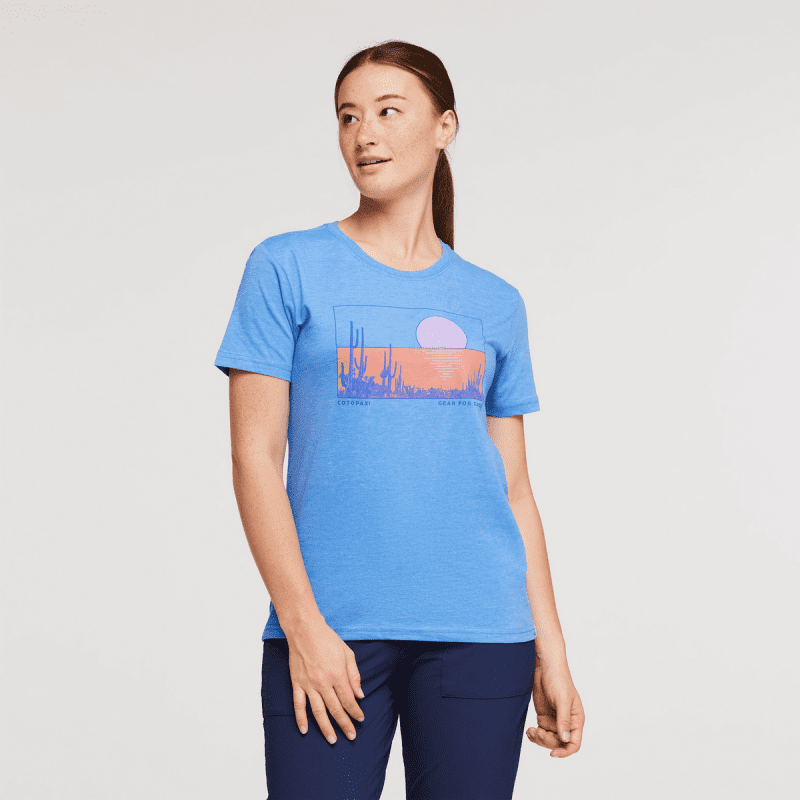 Desert View Organic T-Shirt - Women's, Lupine, Model London