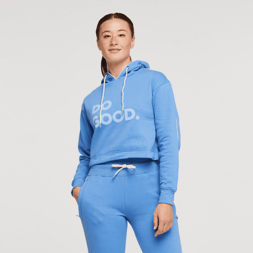 Do Good Organic Crop Sweatshirt - Women's, Lupine, Model Aya