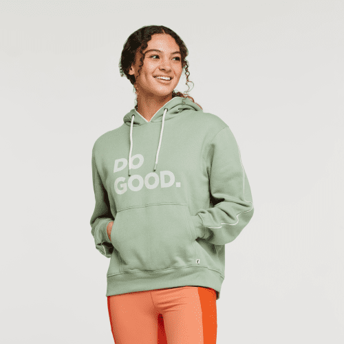 Do Good Organic Pullover Hoodie - Women's, Silver Leaf, Model London 