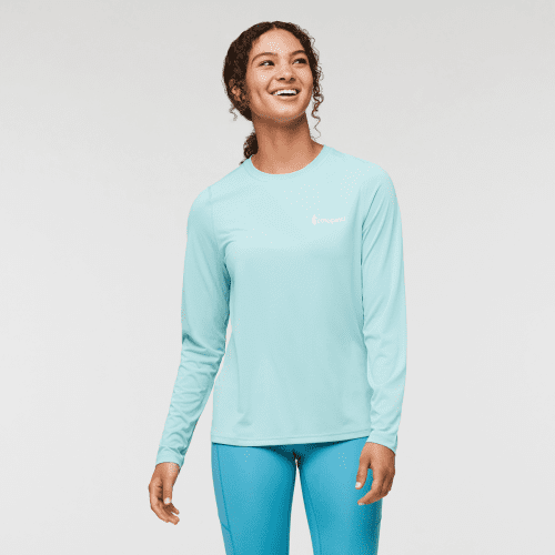 Fino Long-Sleeve Tech Tee - Women's, Sea Glass, Model London