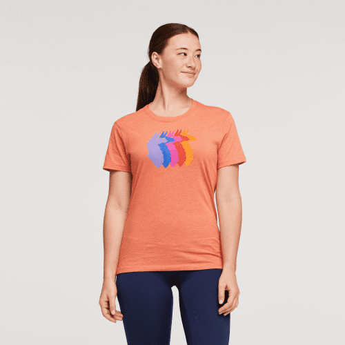 Llama Sequence Organic T-Shirt - Women's, Nectar, Model Aya