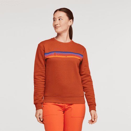 On The Horizon Organic Crew Sweatshirt - Women's, Spice, Model Aya