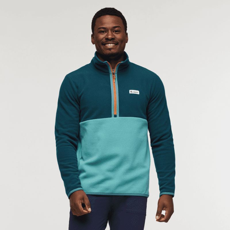 Amado Fleece Pullover - Men's, Abyss/Coastal, Model Jeremy