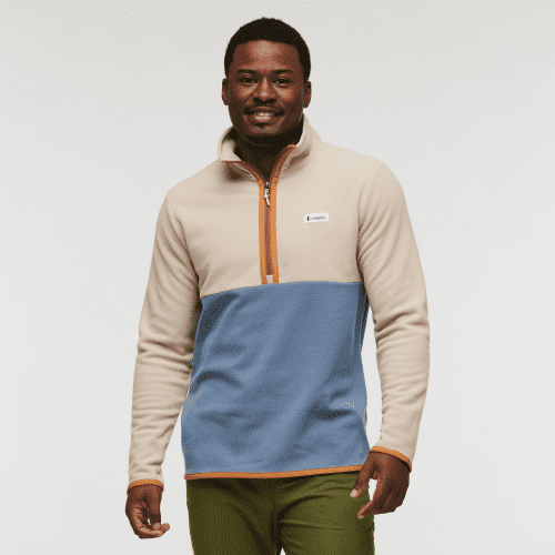 Amado Fleece Pullover - Men's, Oatmeal/Tempest, Model Jeremy