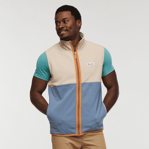 Amado Fleece Vest - Men's, Oatmeal/Tempest, Model Jeremy