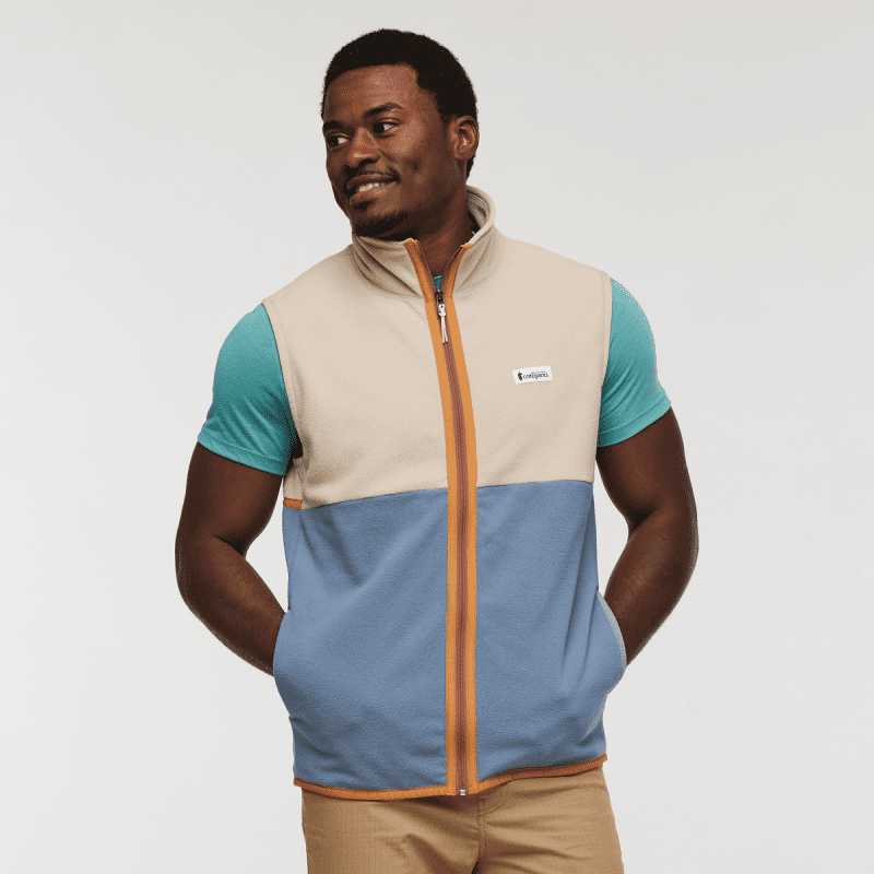 Amado Fleece Vest - Men's, Oatmeal/Tempest, Model Jeremy