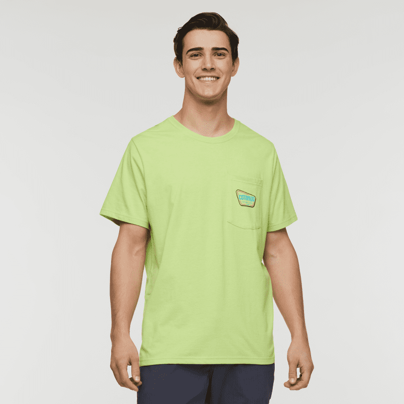 Camp Life Pocket T-Shirt - Men's, Lime, Model Kellan