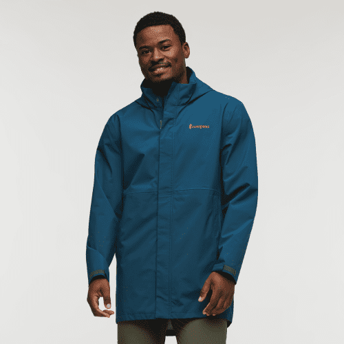 Cielo Rain Parka - Men's, Abyss, Model Jeremy