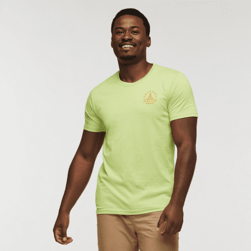 Llama Map T-Shirt - Men's, Lime, Model Jeremy