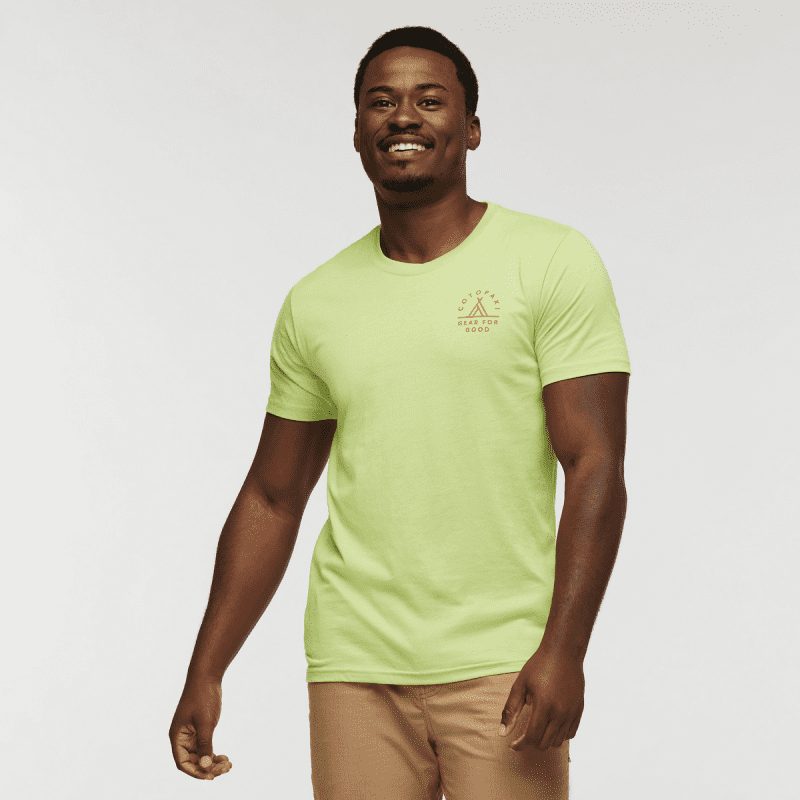 Llama Map T-Shirt - Men's, Lime, Model Jeremy