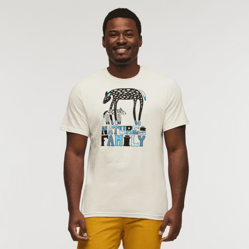 Nature Is Family T-Shirt - Men's, Bone, Model Jeremy