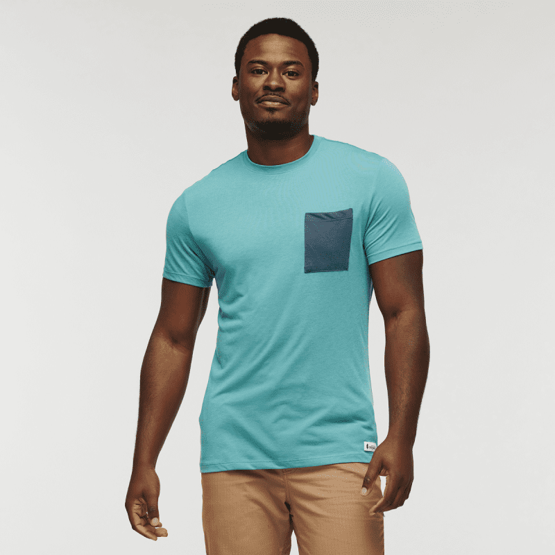 Paseo Travel Pocket T-Shirt - Men's, Coastal, Model Jeremy