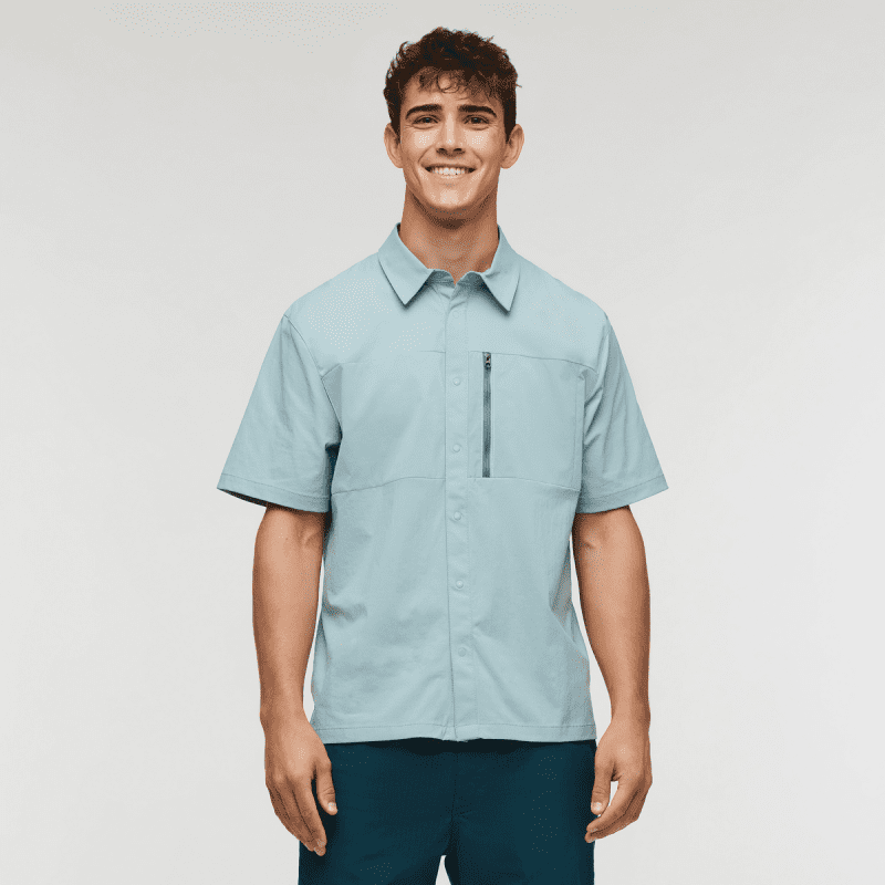 Sumaco Short-Sleeve Shirt - Men's, Sea Spray, Model Kellan