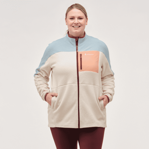 Abrazo Fleece Full-Zip Jacket - Women's, Sea Spray/Cream, Model Nicole