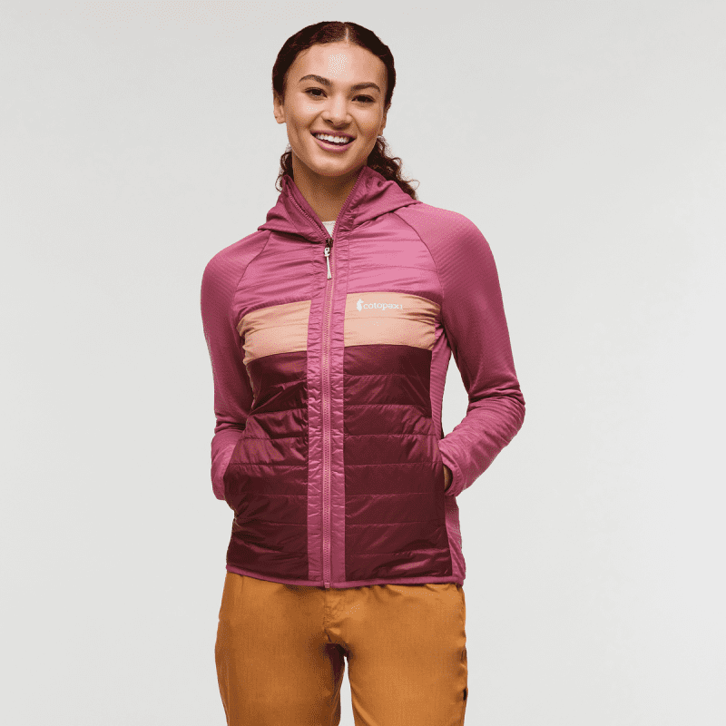 Capa Hybrid Insulated Hooded Jacket - Women's, Sangria/Burgundy, Model London