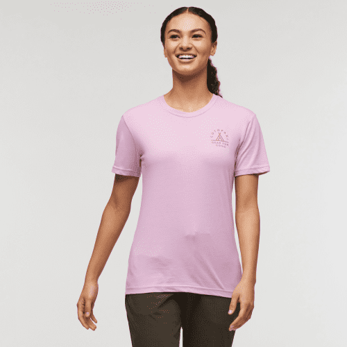 Llama Map T-Shirt - Women's, Orchid Bloom, Model London