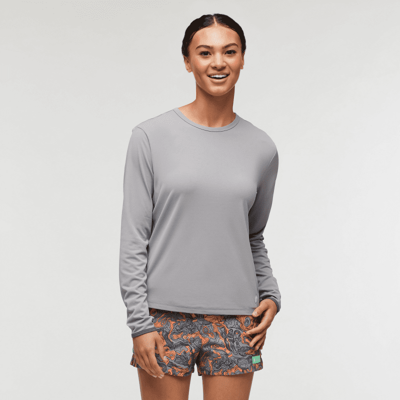 Sombra Long-Sleeve Sun Shirt - Women's, Smoke, Model London