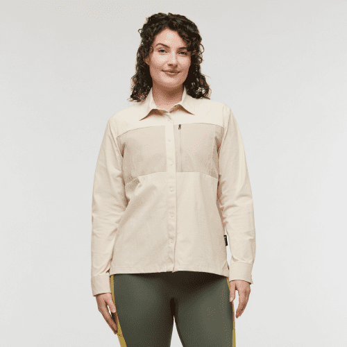 Sumaco Long-Sleeve Shirt - Women's, Cream/Oatmeal, Model Courtney