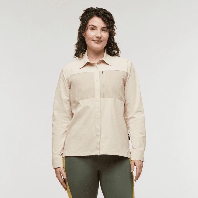 Sumaco Long-Sleeve Shirt - Women's, Cream/Oatmeal, Model Courtney