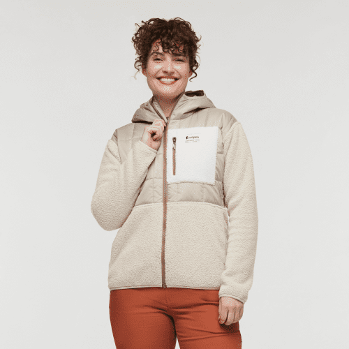 Trico Hybrid Jacket - Women's, Oatmeal/Cream, Model Courtney