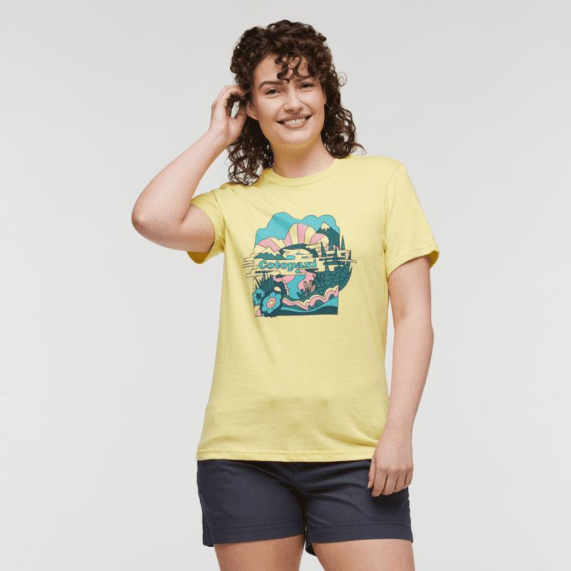 Utopia T-Shirt - Women's, Lemonade, Model Courtney