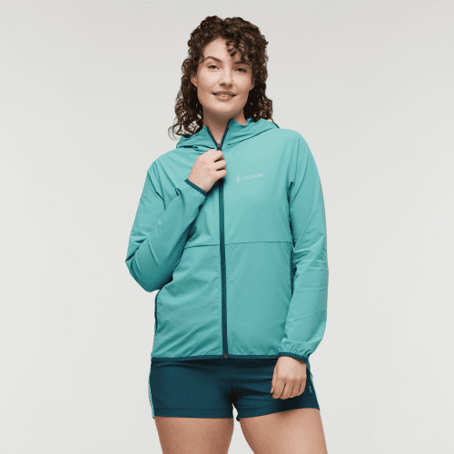 Vuelta Performance Windbreaker Jacket - Women's, Coastal, Model Courtney