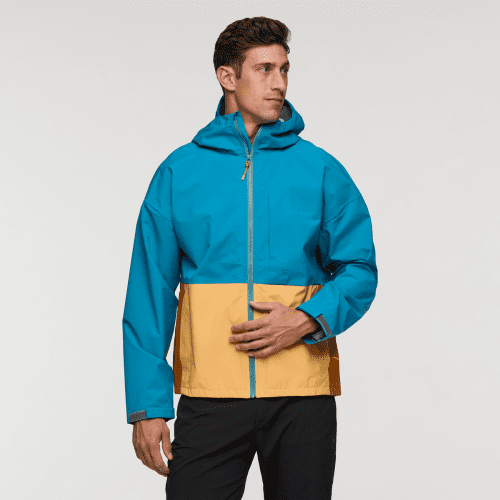 Cielo Rain Jacket - Men's, Lake/Curry, Model Jackson