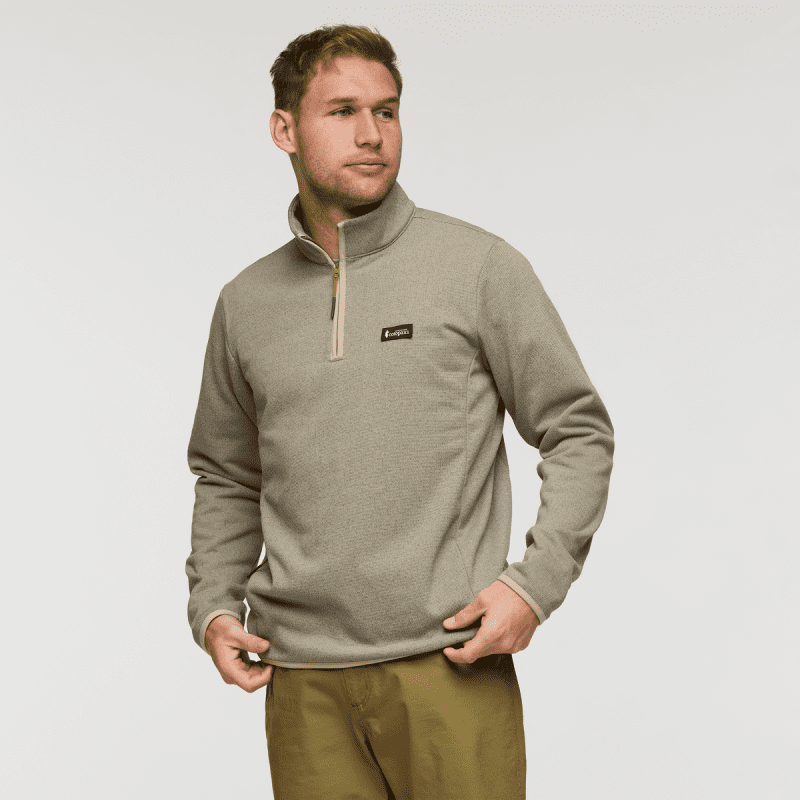 Envo Fleece Quarter-Zip Pullover - Men's, Heather Pebble, Model Maxwell