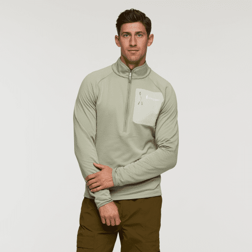 Otero Fleece Half-Zip Pullover - Men's, Brush, Model Jackson