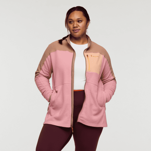 Abrazo Fleece Full-Zip Jacket - Women's, Reishi/Rose, Model Amelia