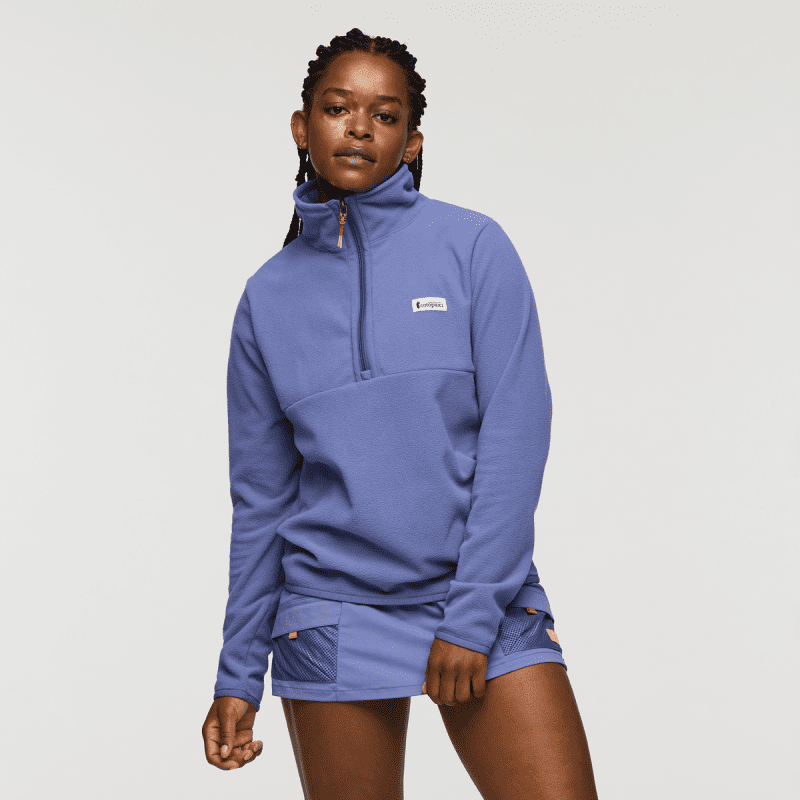 Amado Fleece Pullover - Women's, Blue Smoke, Model Nadine