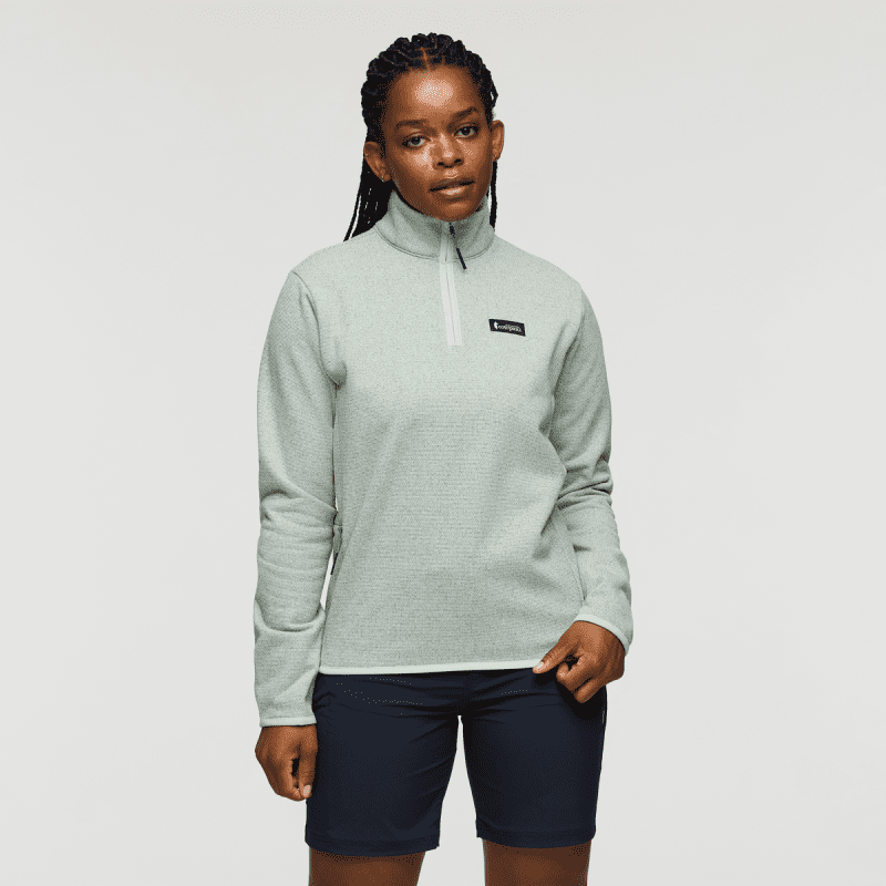 Envo Fleece Quarter-Zip Pullover - Women's, Heather Foam, Model Nadine