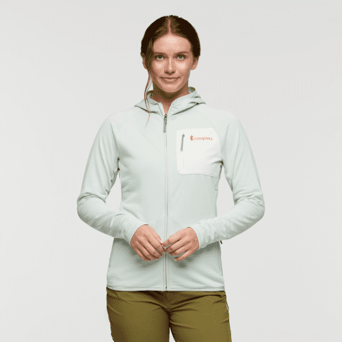 Otero Fleece Full-Zip Hooded Jacket - Women's, Foam, Model Caitlyn