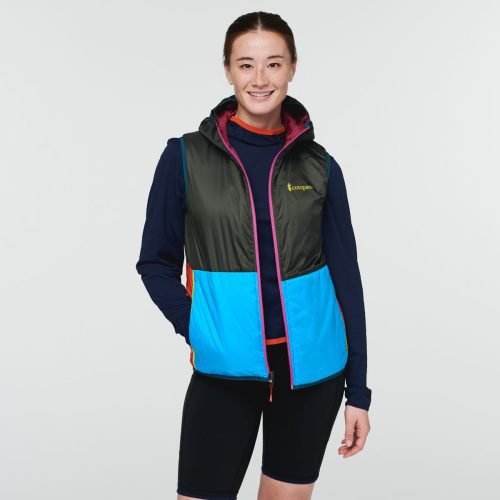 Teca Cálido Hooded Vest - Women's, Run Run, Model Aya