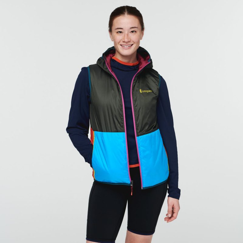 Teca Cálido Hooded Vest - Women's, Run Run, Model Aya